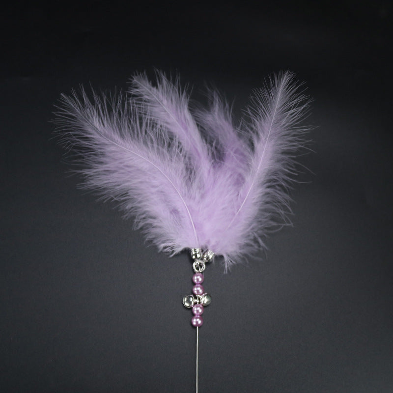 PawSheen Feather Wand cat toy with bell, view 3