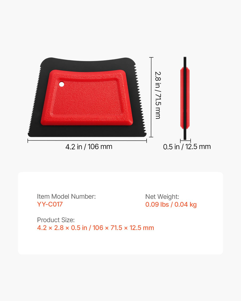 Pet hair remover size