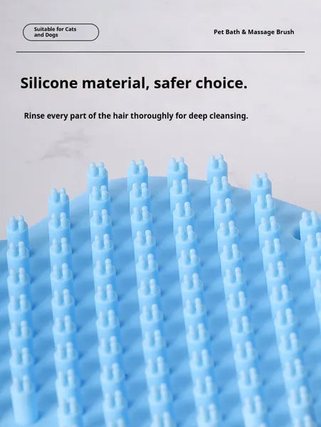 Soft silicone bristles of the dog bath brush