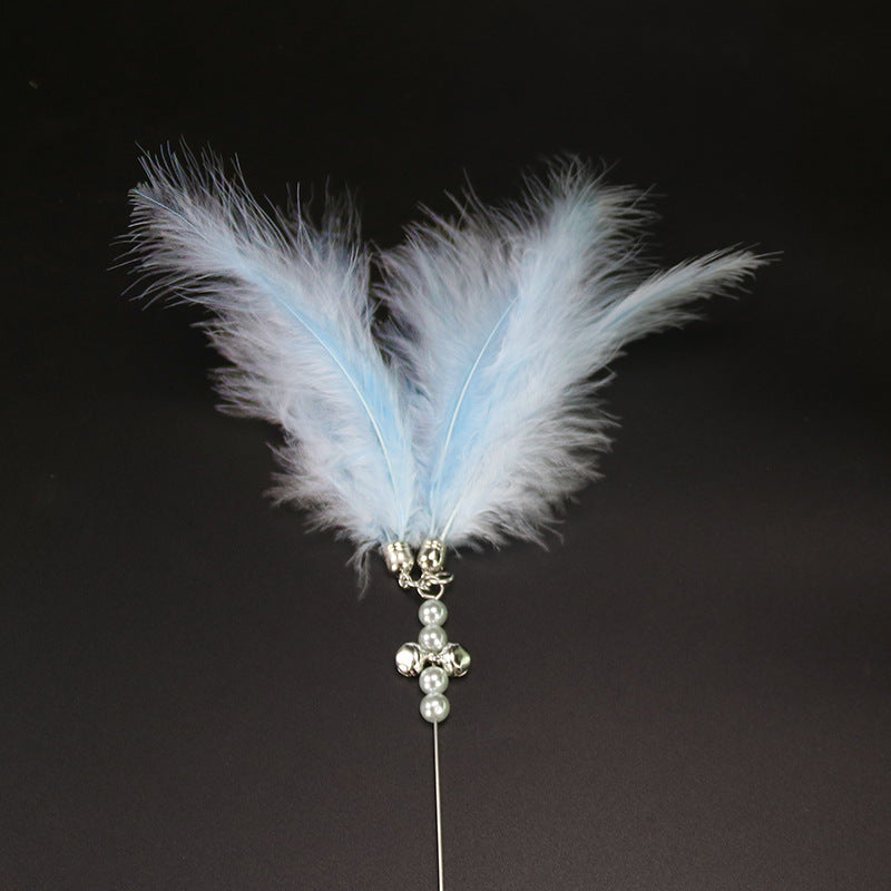 PawSheen Feather Wand cat toy with bell, view 2