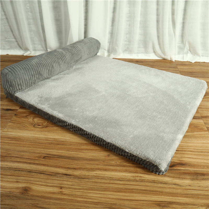 PawSheen Bolster Dog Bed in soft corduroy, view 7