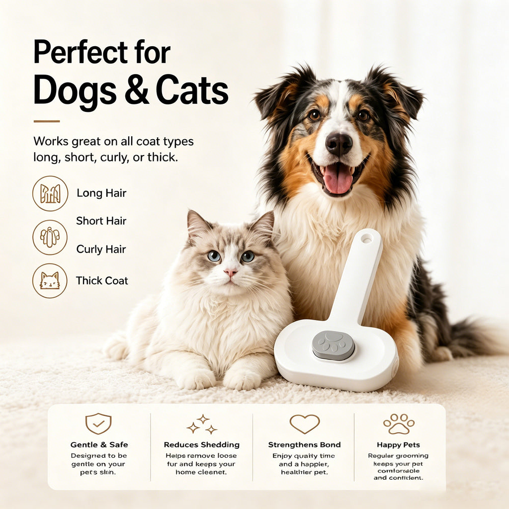 Slicker brush for dogs and cats with short or long coats