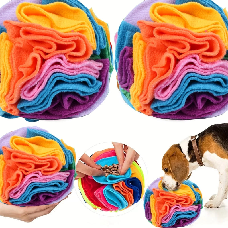 PawSheen Snuffle Ball, fleece sniffing toy for dogs